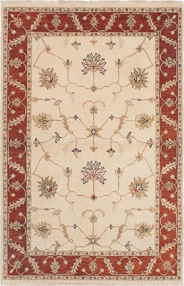 Traditional Ivory Area rug 3x5 Indian Hand-knotted 223950