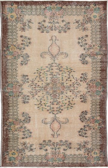 Traditional Ivory Area rug Unique Turkish Hand-knotted 231823