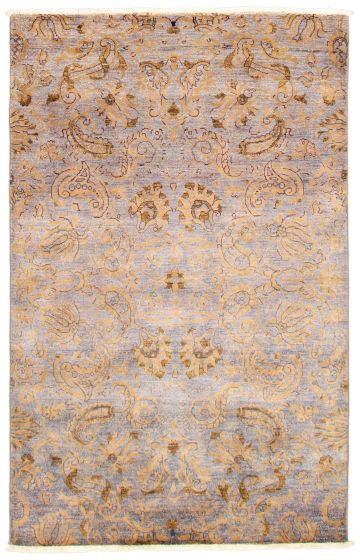 Casual  Transitional Blue Area rug 3x5 Pakistani Hand-knotted 342101