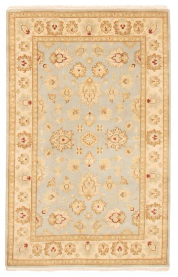 Bordered  Traditional Blue Area rug 3x5 Indian Hand-knotted 362170
