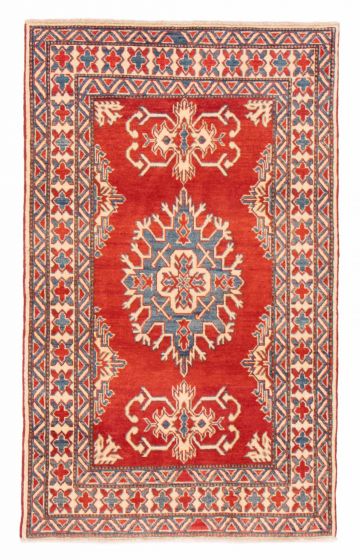 Bordered  Traditional Red Area rug 3x5 Afghan Hand-knotted 379922