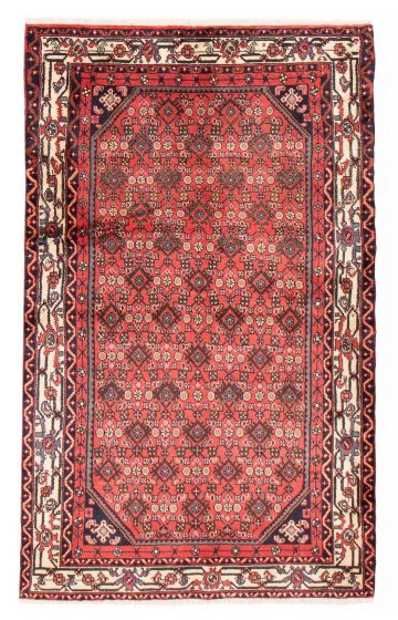 Bordered  Traditional Red Area rug 3x5 Persian Hand-knotted 380674