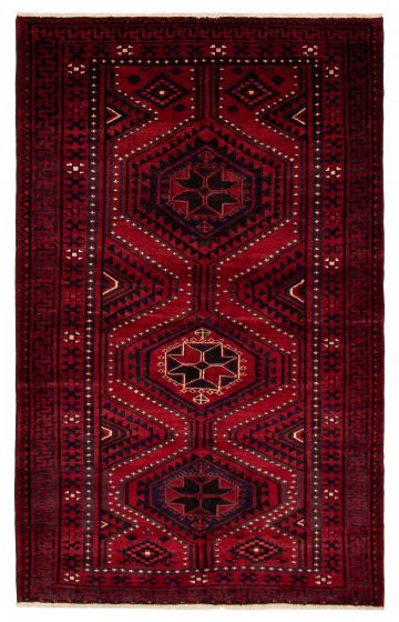 Geometric  Tribal Red Area rug 5x8 Turkish Hand-knotted 394018