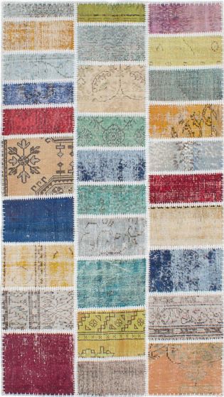 Transitional Multi Area rug 4x6 Turkish Hand-knotted 231450