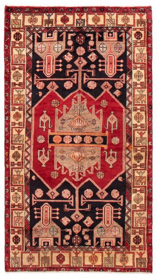 Bordered  Tribal Black Area rug Unique Turkish Hand-knotted 389054