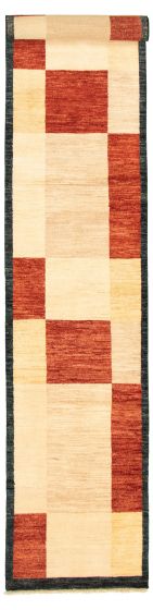 Casual  Transitional Ivory Runner rug 14-ft-runner Pakistani Hand-knotted 318126