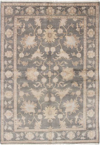 Traditional Grey Area rug 5x8 Indian Hand-knotted 240885