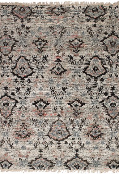 Transitional Ivory Area rug 4x6 Indian Hand-knotted 246673
