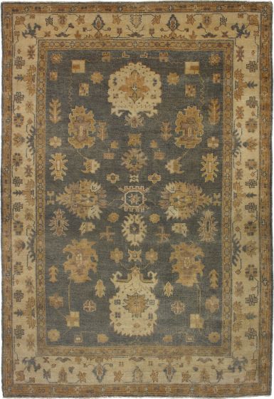 Bohemian  Traditional Grey Area rug 5x8 Indian Hand-knotted 272281
