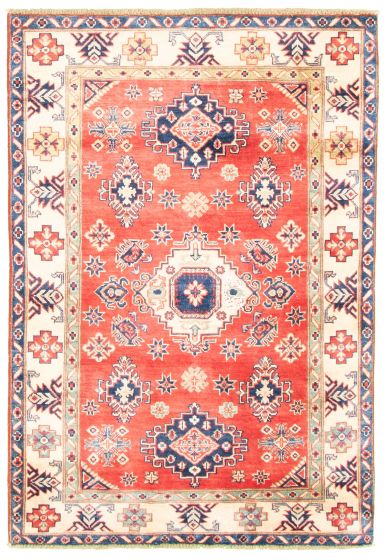 Bordered  Traditional Red Area rug 3x5 Afghan Hand-knotted 328944