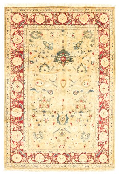 Bordered  Traditional Blue Area rug 5x8 Pakistani Hand-knotted 336507