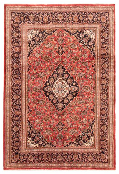 Bordered  Traditional Red Area rug 6x9 Persian Hand-knotted 365994