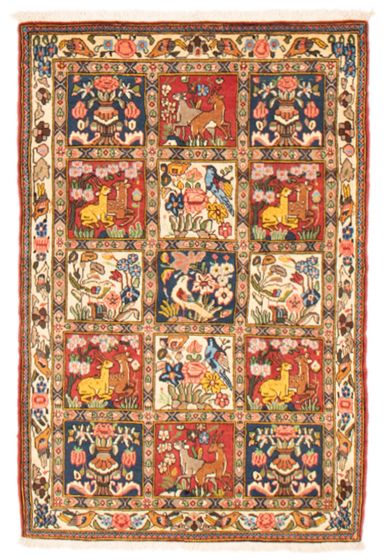 Bordered  Traditional Red Area rug 3x5 Persian Hand-knotted 373520