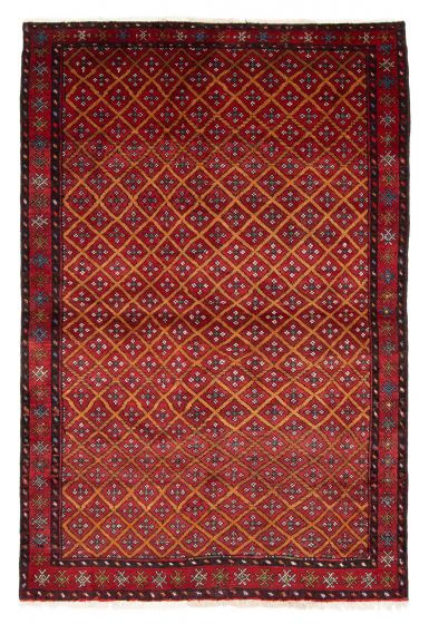 Bordered  Traditional Red Area rug 3x5 Afghan Hand-knotted 378654