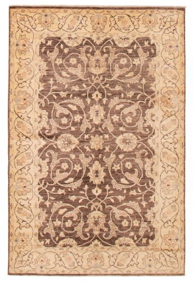 Traditional  Transitional Brown Area rug 5x8 Pakistani Hand-knotted 391670