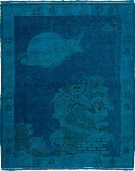Kids  Transitional Blue Area rug 3x5 Turkish Hand-knotted 230250