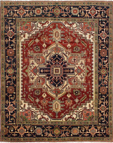 Floral  Traditional Red Area rug 6x9 Indian Hand-knotted 238389