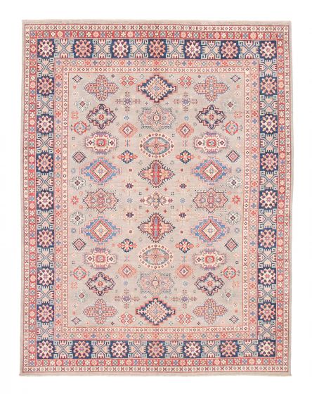 Bordered  Geometric Grey Area rug 6x9 Afghan Hand-knotted 381918