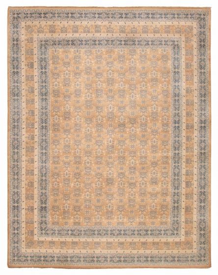 Traditional  Vintage/Distressed Brown Area rug 9x12 Pakistani Hand-knotted 392560