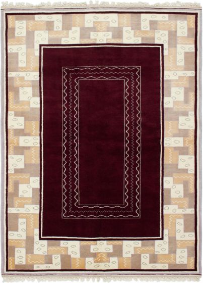 Bordered  Traditional Red Area rug 5x8 Turkish Hand-knotted 293818