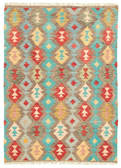 Flat-weaves & Kilims  Geometric Grey Area rug 3x5 Turkish Flat-weave 329553