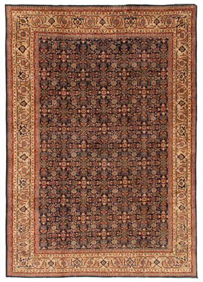 Bordered  Traditional Blue Area rug 6x9 Indian Hand-knotted 357521