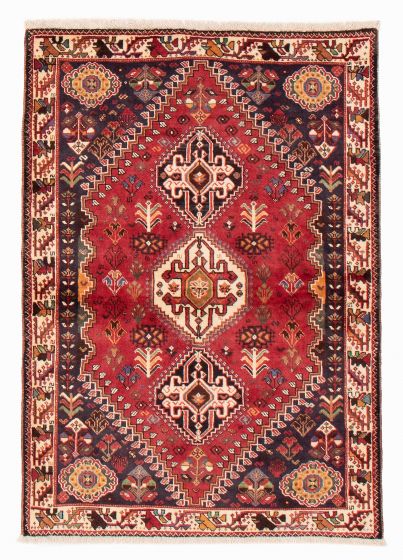 Bordered  Tribal Red Area rug 3x5 Persian Hand-knotted 383651