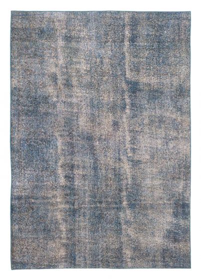 Overdyed Transitional Blue Rectangle 6x9 Turkish Hand-knotted 427600