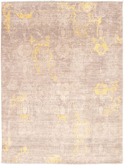 Contemporary  Floral Grey Area rug 9x12 Pakistani Hand-knotted 319275