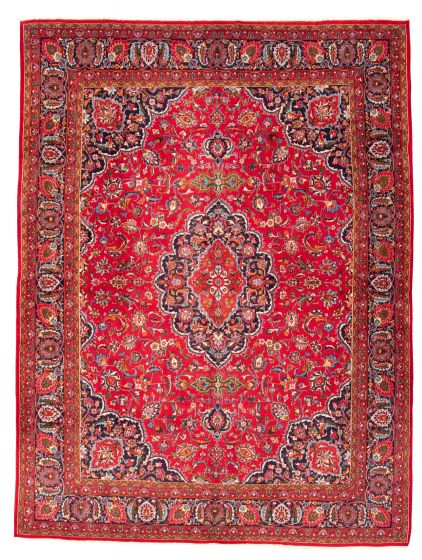 Bordered  Traditional Red Area rug 9x12 Persian Hand-knotted 321877