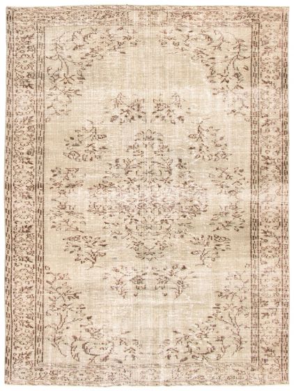 Bordered  Vintage Grey Area rug 5x8 Turkish Hand-knotted 326963