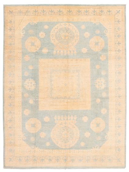 Bordered  Traditional Blue Area rug 9x12 Afghan Hand-knotted 346957