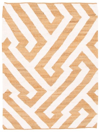 Flat-weaves & Kilims  Transitional Brown Area rug 4x6 Indian Flat-Weave 349919