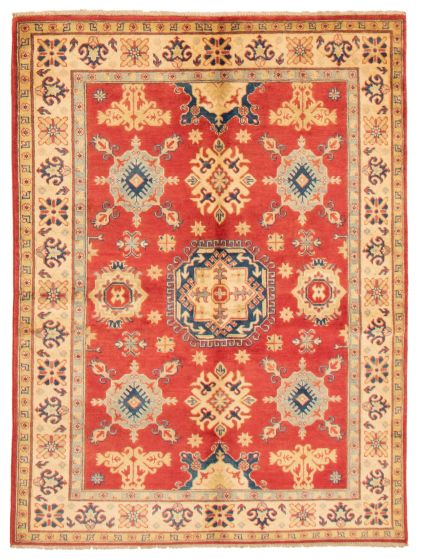 Bordered  Traditional Red Area rug 4x6 Afghan Hand-knotted 356020