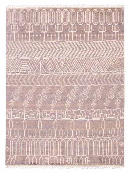 Moroccan  Tribal Brown Area rug 9x12 Pakistani Hand-knotted 381744