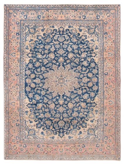 Vintage/Distressed Blue Area rug 8x10 Turkish Hand-knotted 388576