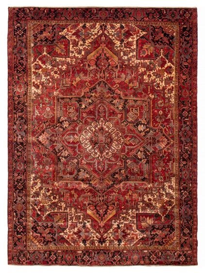 Geometric  Traditional Red Area rug 8x10 Turkish Hand-knotted 391361