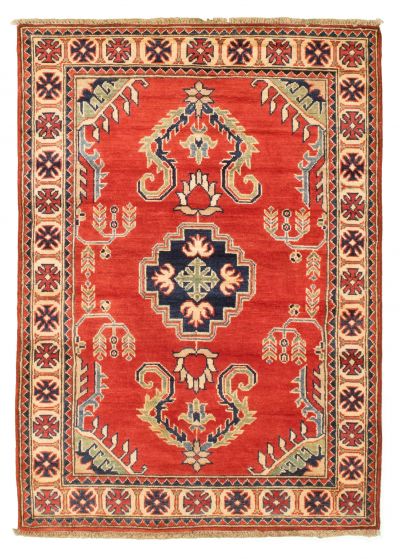 Bordered  Traditional Red Area rug 3x5 Afghan Hand-knotted 329391