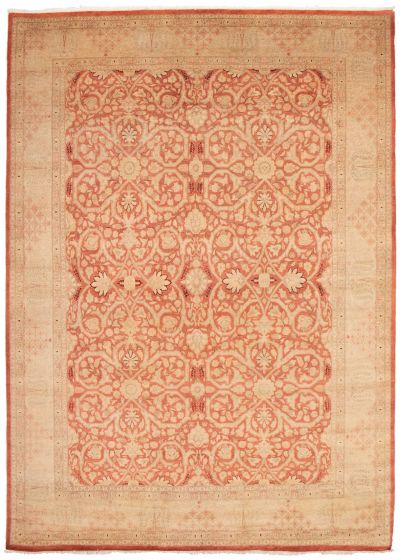 Bordered  Traditional Brown Area rug 10x14 Pakistani Hand-knotted 341512