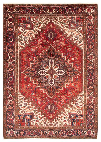 Bordered  Traditional Red Area rug 6x9 Persian Hand-knotted 351557
