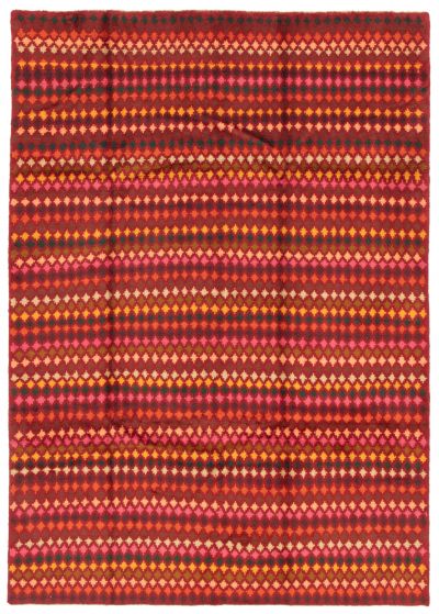 Bohemian  Tribal Red Area rug 6x9 Afghan Hand-knotted 354345