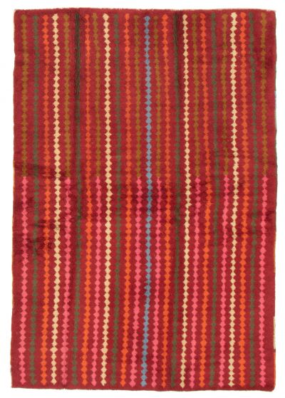Bohemian  Tribal Red Area rug 4x6 Afghan Hand-knotted 354404
