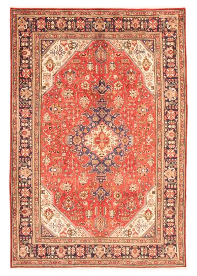Bordered  Traditional Red Area rug 6x9 Persian Hand-knotted 364603