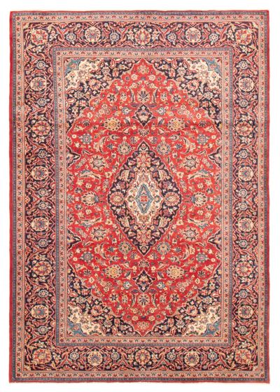 Bordered  Traditional Red Area rug 6x9 Persian Hand-knotted 366007