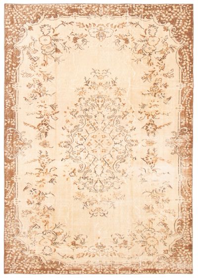 Traditional  Vintage Ivory Area rug 6x9 Turkish Hand-knotted 366728