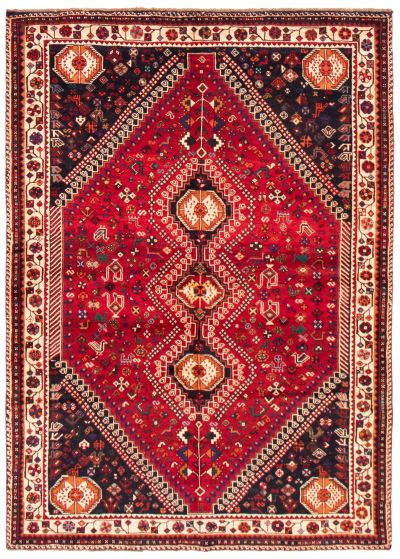 Bordered  Traditional Red Area rug 5x8 Turkish Hand-knotted 370805