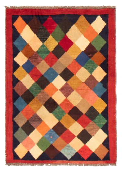 Gabbeh  Tribal Red Area rug 3x5 Persian Hand-knotted 372037