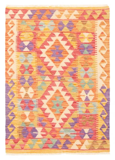 Flat-weaves & Kilims  Geometric Red Area rug 3x5 Turkish Flat-Weave 389467