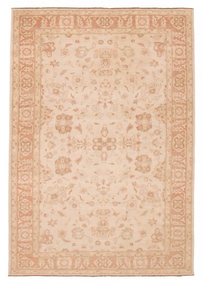 Traditional  Transitional Ivory Area rug 5x8 Afghan Hand-knotted 392604