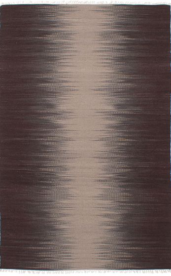 Flat-weaves & Kilims  Transitional Brown Area rug 5x8 Turkish Flat-weave 243631